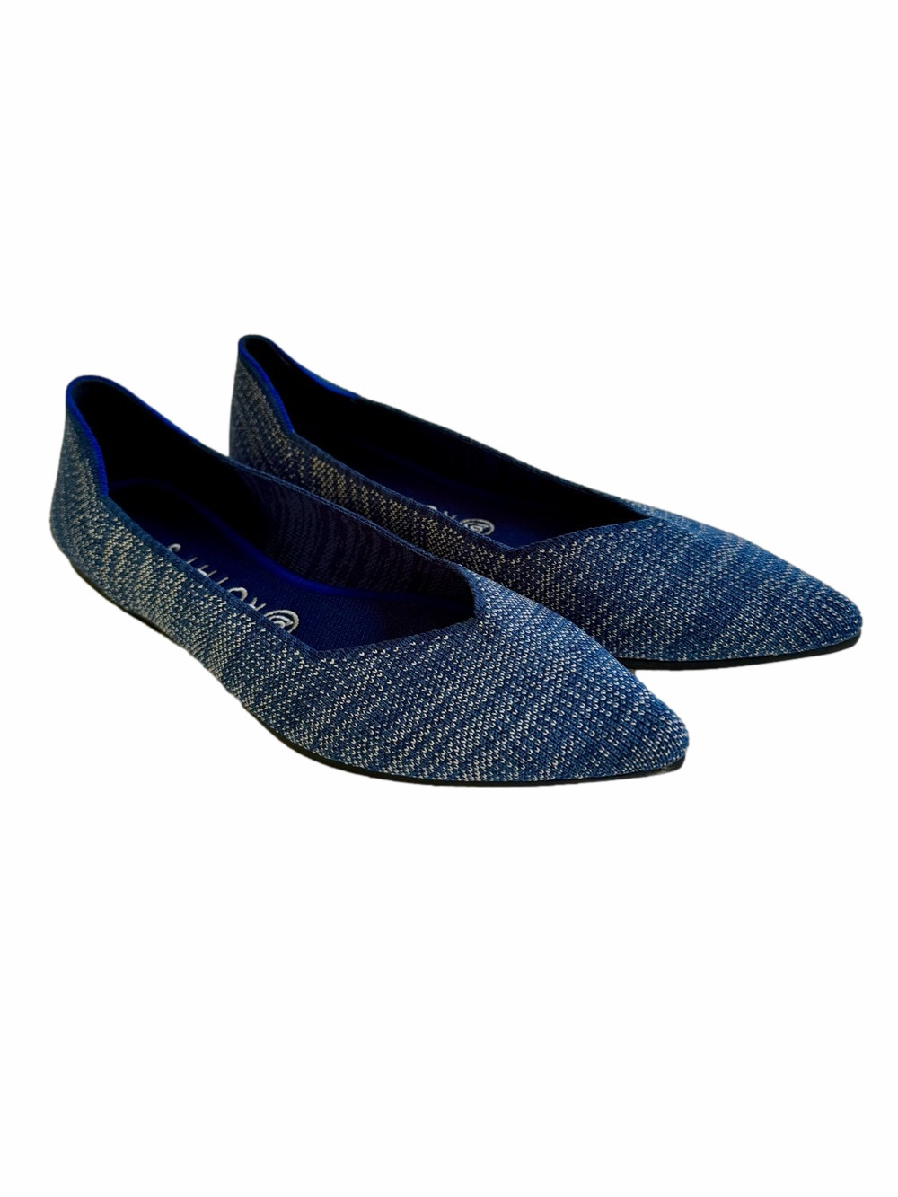 Rothys Womens The Point Flat Indigo Heather Blue Knit Size 10 Washable EUC